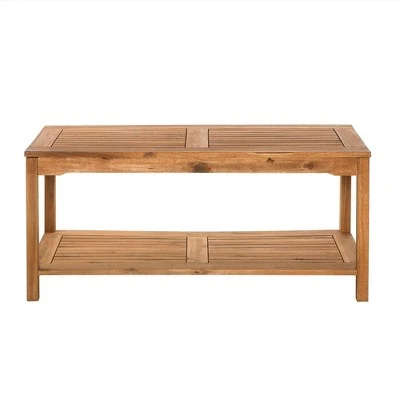 Ravenscroft Modern Boho Acacia Wood Slatted Outdoor Coffee Table with Lower Shelf - Saracina Home Ravenscroft Modern Boho Acacia Wood Slatted Outdoor Coffee Table With Lower Shelf - Saracina Home -Saracina Home Shop GUEST 96844e8b abd4 49c9 90db a4cf9d9bdccf
