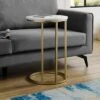 24" Modern Glam Round C Table Faux White Marble/Gold - Saracina Home -Saracina Home Shop GUEST 98410de8 aa81 4449 85ed 2b4affa1a2cd