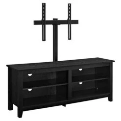 Farmhouse 4 Cubby Wood Open Storage With Mount TV Stand For TVs Up To 65" - Saracina Home -Saracina Home Shop GUEST 98846e9d 9acf 48a7 9962 3e37225e84c1