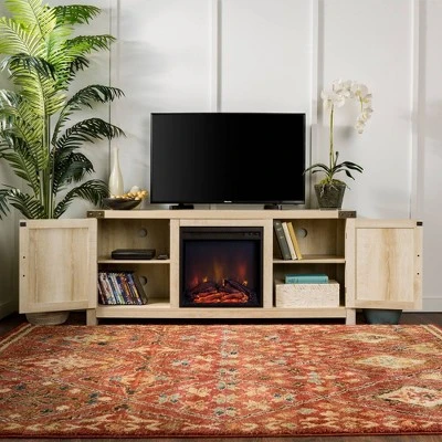 Clarabelle Double Door Farmhouse Electric Fireplace TV Stand for TVs up to 65" - Saracina Home Clarabelle Double Door Farmhouse Electric Fireplace TV Stand For TVs Up To 65" - Saracina Home -Saracina Home Shop GUEST 9ad5d25c 9837 4e55 b4f9 c6207d38f03b