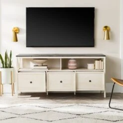 Farmhouse 3 Drawer Wood TV Stand For TVs Up To 65" - Saracina Home 7 Farmhouse 3 Drawer Wood TV Stand For TVs Up To 65" - Saracina Home -Saracina Home Shop GUEST 9b0d3c94 f8ba 4633 b43b 0f6d6434ed48