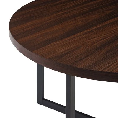 Modern 42" Round Intersecting Leg Dining Table Dark Walnut - Saracina Home Modern 42" Round Intersecting Leg Dining Table Dark Walnut - Saracina Home -Saracina Home Shop GUEST 9b308233 29aa 45e1 b8c8 9e8e306572cf