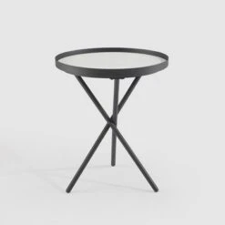 Modern Minimalist Intersecting Tripod Leg Side Table Black/Faux White Marble - Saracina Home -Saracina Home Shop GUEST 9c63270b 2b0f 47bd 80c6 5ee6ffc4f68d
