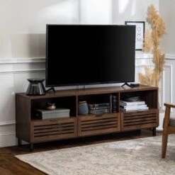 Visconti Boho Slat Door Storage Console TV Stand For TVs Up To 80" - Saracina Home -Saracina Home Shop GUEST 9d6c3b75 5e91 4f4a 93a4 351b5dfd97a4