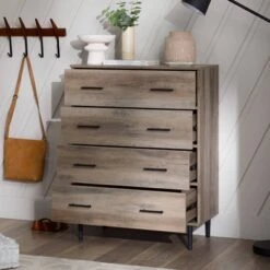 Higgins Modern Vertical 4 Drawer Dresser - Saracina Home 7 Higgins Modern Vertical 4 Drawer Dresser - Saracina Home -Saracina Home Shop GUEST 9dd03e21 6377 4516 9e6d e0757f1ef627