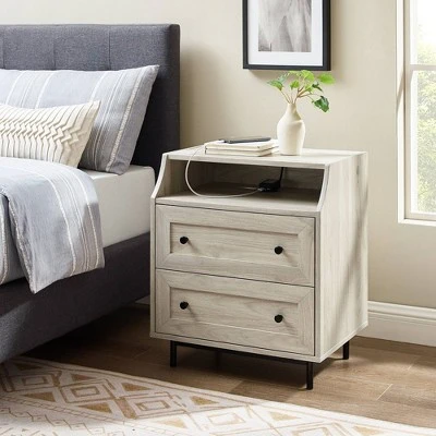 Transitional 2 Drawer Nightstand with USB Port - Saracina Home Transitional 2 Drawer Nightstand With USB Port - Saracina Home -Saracina Home Shop GUEST a0442379 71fe 4ddb 9713 9cd9baec327f
