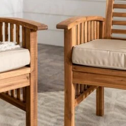 2pk Acacia Wood Patio Chairs With Cushions - Saracina Home -Saracina Home Shop GUEST a0853a3e 317f 4919 88b4 65f8e1499c73