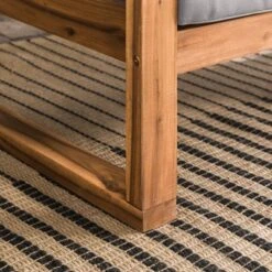 Galia Square Leg Acacia Wood Patio Loveseat With Cushions - Brown - Saracina Home -Saracina Home Shop GUEST a11ad9be a64c 44ca a46e a671dce41fbe