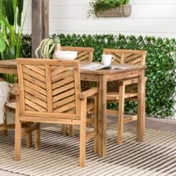 5pc Slatted Chevron Acacia Wood Patio Dining Set - Saracina Home -Saracina Home Shop GUEST a256c116 4b4a 49d2 b52f 9bccdb37bd39
