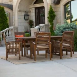 7pc Acacia Wood Patio Dining Set With Cushions - Saracina Home -Saracina Home Shop GUEST a451277b 3ed7 403f 81d1 4b7c21d4cf6f