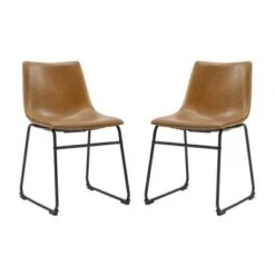 Set Of 2 Laslo Modern Upholstered Faux Leather Dining Chairs - Saracina Home 11 Set Of 2 Laslo Modern Upholstered Faux Leather Dining Chairs - Saracina Home -Saracina Home Shop GUEST a575f745 32e2 4880 af78 c97be1dbada8
