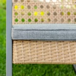 Komodo Modern Boho Faux Rattan & Metal Outdoor Rocking Chair With Cushion - Brown/Gray - Saracina Home 6 Komodo Modern Boho Faux Rattan & Metal Outdoor Rocking Chair With Cushion - Brown/Gray - Saracina Home -Saracina Home Shop GUEST a71a9c37 cd34 445c 88c4 696410288c89