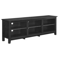 Transitional 6 Cubby Wood Open Storage Wood TV Stand For TVs Up To 80"- Saracina Home -Saracina Home Shop GUEST a742898e e9d5 4457 917f c883e788cc90