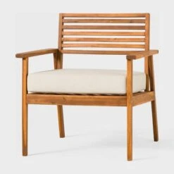 Saracina Home Mid-Century Modern Slatted Outdoor Acacia Arm Chair -Saracina Home Shop GUEST ab173419 b518 4843 a683 bb848e668a5e