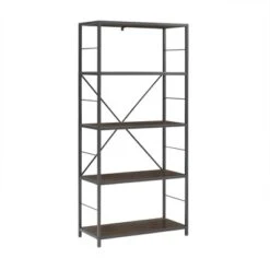 63" 4 Shelf Industrial Transitional Tall Bookshelf - Saracina Home -Saracina Home Shop GUEST ab82027f f17b 4ed3 b4bd 3cb00f9141d7