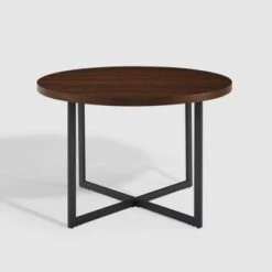 Modern 42" Round Intersecting Leg Dining Table Dark Walnut - Saracina Home 5 Modern 42" Round Intersecting Leg Dining Table Dark Walnut - Saracina Home -Saracina Home Shop GUEST ac77ab4c 5a31 4145 acdb 916083ac6e74