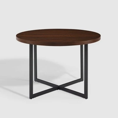 Modern 42" Round Intersecting Leg Dining Table Dark Walnut - Saracina Home Modern 42" Round Intersecting Leg Dining Table Dark Walnut - Saracina Home -Saracina Home Shop GUEST ac77ab4c 5a31 4145 acdb 916083ac6e74
