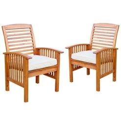 2pk Acacia Wood Patio Chairs With Cushions - Saracina Home -Saracina Home Shop GUEST acd7214a 76b0 403e 972d 5efea809fff0