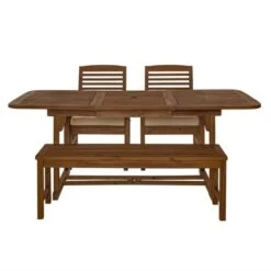 Ravenscroft 4pc Extendable Acacia Wood Outdoor Dining Set - Saracina Home -Saracina Home Shop GUEST aceba1fb ced7 4574 a6c3 679b568def71
