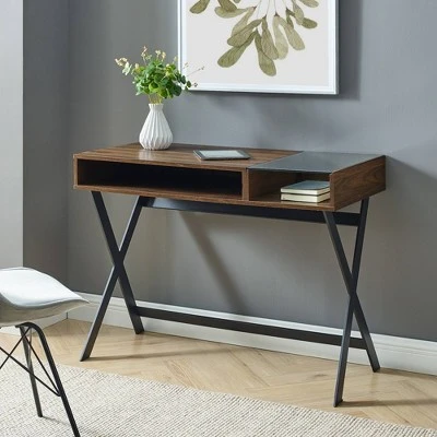 Modern Mixed Material Open Storage Computer Desk - Saracina Home Modern Mixed Material Open Storage Computer Desk - Saracina Home -Saracina Home Shop GUEST ad5ca860 2914 4769 be37 e4427ee7b753