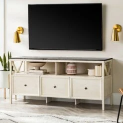 Farmhouse 3 Drawer Wood TV Stand For TVs Up To 65" - Saracina Home 16 Farmhouse 3 Drawer Wood TV Stand For TVs Up To 65" - Saracina Home -Saracina Home Shop GUEST ad5f99fe 2f60 449b aee7 d2a5e5d0aae6