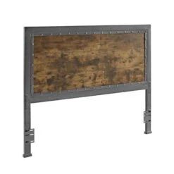 Queen Urban Industrial Wood And Metal Panel Headboard Brown - Saracina Home -Saracina Home Shop GUEST adc33663 2379 475a bac3 dd38d518411f