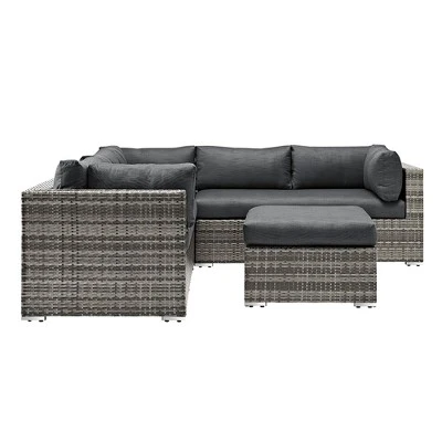 4pc Metal Multi-Shade Rattan Sectional - Gray - Saracina Home 4pc Metal Multi-Shade Rattan Sectional - Gray - Saracina Home -Saracina Home Shop GUEST adee6758 ca17 4ab5 bb6f 4f73e0419ace