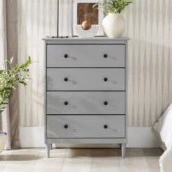 Stiva Classic Mid-Century Modern Vertical 4 Drawer Dresser Gray - Saracina Home 4 Stiva Classic Mid-Century Modern Vertical 4 Drawer Dresser Gray - Saracina Home -Saracina Home Shop GUEST b17e12e6 10b7 4997 9975 99310ea2dd7e