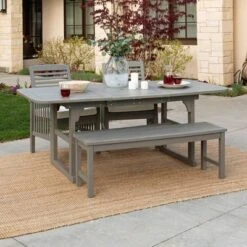 Ravenscroft 4pc Extendable Acacia Wood Outdoor Dining Set - Saracina Home -Saracina Home Shop GUEST b20e0fe7 9276 456a 86ae 1099a38eba59