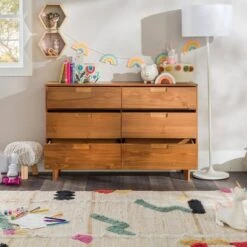 Mid-Century Modern Groove Wood 6 Drawer Dresser - Saracina Home -Saracina Home Shop GUEST b23f9ced 0f20 4832 b513 915786661b90