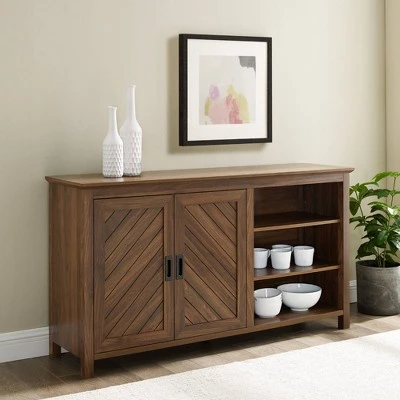 58" Diagonal Grooved Door Sideboard with Open Storage - Saracina Home 58" Diagonal Grooved Door Sideboard With Open Storage - Saracina Home -Saracina Home Shop GUEST b35a14b5 6fac 4317 8195 52988a56ea1f