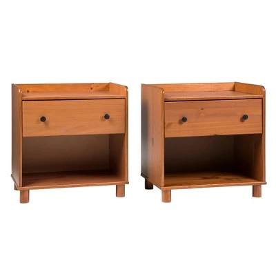Set of 2 Katie Transitional Tray Top 1 Drawer Solid Wood Nightstands Caramel - Saracina Home Set Of 2 Katie Transitional Tray Top 1 Drawer Solid Wood Nightstands Caramel - Saracina Home -Saracina Home Shop GUEST b526ee76 616f 4dab 902d 71ca440e3127