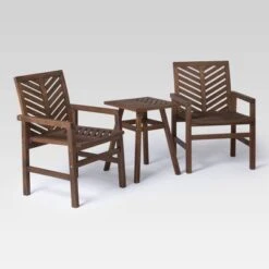 3pc Slatted Chevron Acacia Wood Patio Chat Set - Saracina Home 11 3pc Slatted Chevron Acacia Wood Patio Chat Set - Saracina Home -Saracina Home Shop GUEST b555b5d1 1adb 44dc 89cc de438e14488a