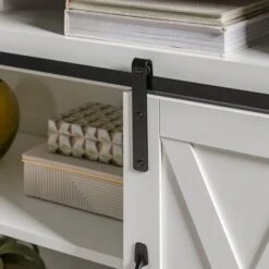 Transitional Sliding Barndoor Highboy TV Stand For TVs Up To 58" - Saracina Home -Saracina Home Shop GUEST b5a3e537 90f4 4e58 a208 0c36538d1d04