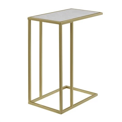 23" Modern Rectangle Two-Tone C Side Table with Metal Base - Saracina Home 23" Modern Rectangle Two-Tone C Side Table With Metal Base - Saracina Home -Saracina Home Shop GUEST b65b9434 3351 4d65 bc48 b2c7d25596f8
