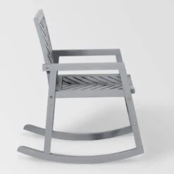 Slatted Chevron Acacia Wood Patio Rocking Chair - Saracina Home -Saracina Home Shop GUEST b7b893eb ad3c 4c88 b8b9 82130cfbfc97