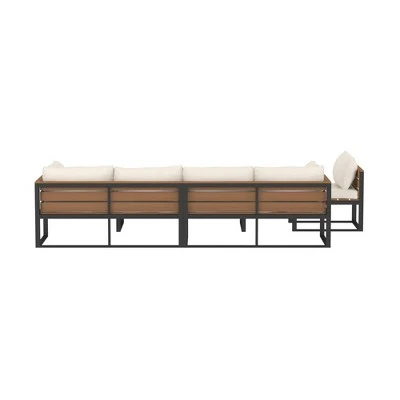 4pc Metal & Wood All Weather Patio Sectional Set - Natural - Saracina Home 4pc Metal & Wood All Weather Patio Sectional Set - Natural - Saracina Home -Saracina Home Shop GUEST b94104d7 4632 4941 9fa9 03916e0b92c6