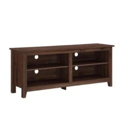 Transitional 4 Cubby Wood Open Storage TV Stand For TVs Up To 65"- Saracina Home -Saracina Home Shop GUEST b9ce9b3d c9e3 4cd0 ada4 ca03526caed5