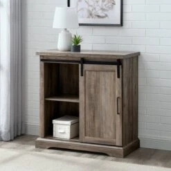 Tertia Grooved Sliding Barn Door Transitional Accent Cabinet - Saracina Home -Saracina Home Shop GUEST baa6c551 b5a6 44a9 b601 63d0426173d8