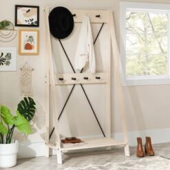 68" Solid Wood X Back Angled Hall Tree White Wash - Saracina Home 13 68" Solid Wood X Back Angled Hall Tree White Wash - Saracina Home -Saracina Home Shop GUEST bc4a95c3 3e92 4bee af94 a5531e3bc496