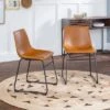 Set Of 2 Laslo Modern Upholstered Faux Leather Dining Chairs - Saracina Home -Saracina Home Shop GUEST bc9b874b 44c5 40e0 9f2b 801021b5e7d9
