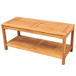 Ravenscroft Modern Boho Acacia Wood Slatted Outdoor Coffee Table With Lower Shelf - Saracina Home 12 Ravenscroft Modern Boho Acacia Wood Slatted Outdoor Coffee Table With Lower Shelf - Saracina Home -Saracina Home Shop GUEST bdd5c607 f53e 4336 9432 64642f554cfa