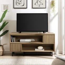 Modern Reeded Door Extendable TV Stand For TVs Up To 50" - Saracina Home 5 Modern Reeded Door Extendable TV Stand For TVs Up To 50" - Saracina Home -Saracina Home Shop GUEST bf94a3de 05cc 4e30 8008 521b3ccde76b