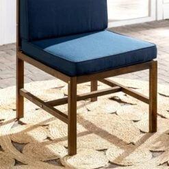 Modular Acacia Wood Armless Patio Chair With Cushion - Dark Brown/Navy - Saracina Home 11 Modular Acacia Wood Armless Patio Chair With Cushion - Dark Brown/Navy - Saracina Home -Saracina Home Shop GUEST bfd0a0ae 2818 4f4f ae86 f1a5c9140d53