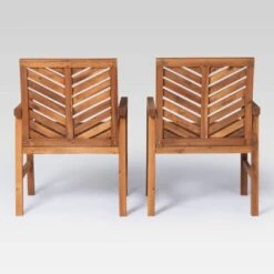 5pc Slatted Chevron Acacia Wood Patio Dining Set - Saracina Home -Saracina Home Shop GUEST c077f985 f50e 4ae9 a70d b89e87555da4