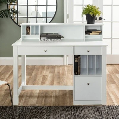 Home Office Deluxe White Wood Storage Computer Desk with Hutch - Saracina Home Home Office Deluxe White Wood Storage Computer Desk With Hutch - Saracina Home -Saracina Home Shop GUEST c17381e6 b4e6 4db2 8c77 fd3e1766def6
