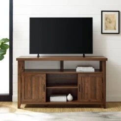 Modern Farmhouse Highboy Double Grooved Door TV Stand For TVs Up To 65" - Saracina Home -Saracina Home Shop GUEST c58d0991 cf53 4676 922d 6994390786dd