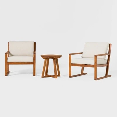 Saracina Home 3pc Modern Slat-Back Acacia Outdoor Conversation Set with Cushions Saracina Home 3pc Modern Slat-Back Acacia Outdoor Conversation Set With Cushions -Saracina Home Shop GUEST c5f0efa3 a546 441a a62d 8991ad328bec