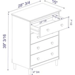 Stiva Classic Mid-Century Modern Vertical 4 Drawer Dresser - Saracina Home -Saracina Home Shop GUEST c68dcea8 e822 48f2 ad8d f9b5bfe2eb06