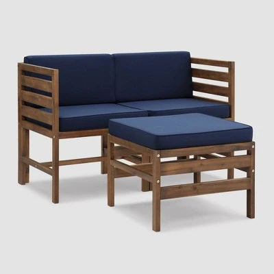 3pc Modular Acacia Wood Patio Chat Set with Cushions - Saracina Home 3pc Modular Acacia Wood Patio Chat Set With Cushions - Saracina Home -Saracina Home Shop GUEST c7893b95 da2f 4c14 84fc c9a7ae516287